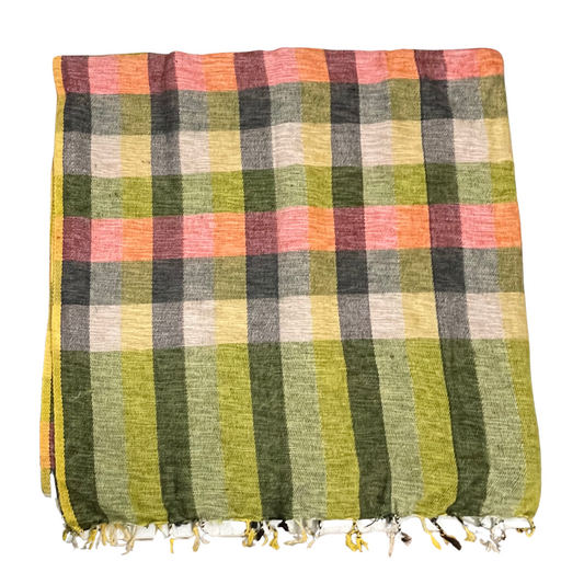 WOOL 'Ocean Horizon' BLEND HANDLOOM BLANKET 110X260CM