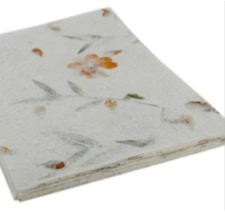 RECYCLED FLORAL PAPER SHEET 77x52cm