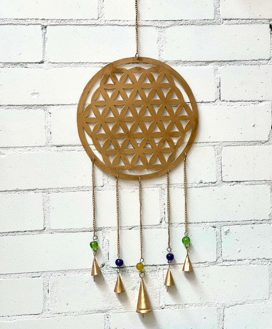 IRON FLOWER OF LIFE BELL HANGING