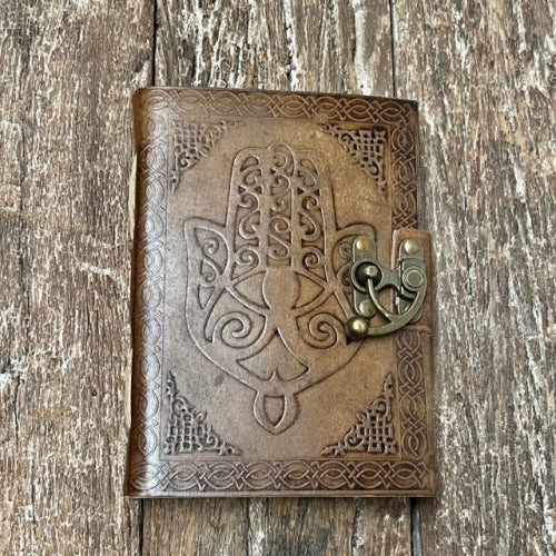 LEATHER HAMSA JOURNAL 18x13cm