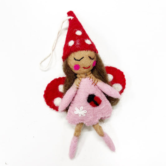 FELT LADYBUG FAIRY  10CM
