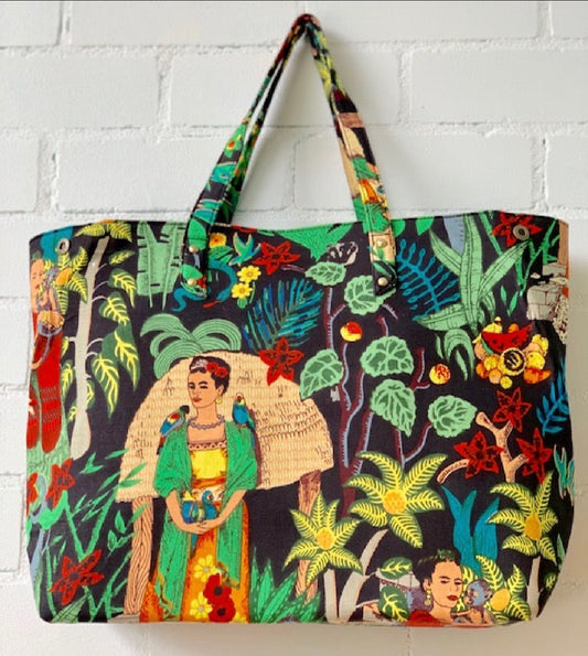 Cotton Frida Printed Shopping bag 54x35x16cm