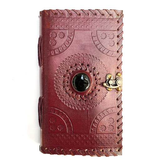 LEATHER STONE BLACK ONYX JOURNAL 23x14cm
