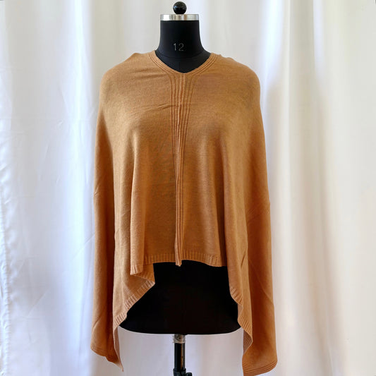 WOOL N CASHMERE BLEND PONCHO “HONEY”