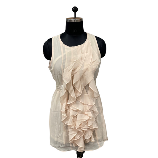 Cream Ruffle Cocktail Dress