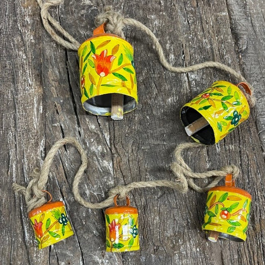 HANDPAINTED IRON 5 BELL HANGING