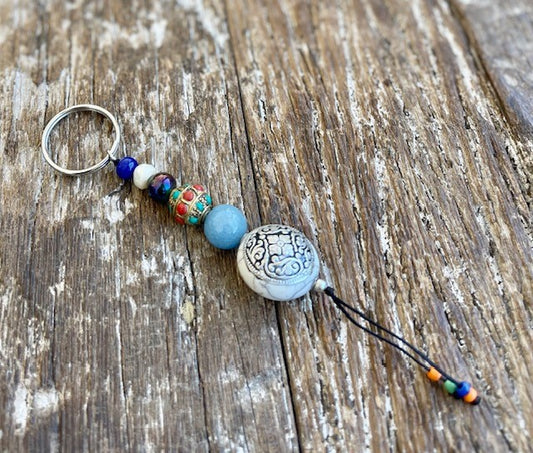 HANDMADE TIBETAN BEAD KEY HOLDER