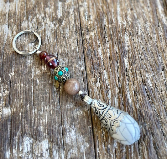 TIBETAN HANDMADE BEAD KEY HOLDER