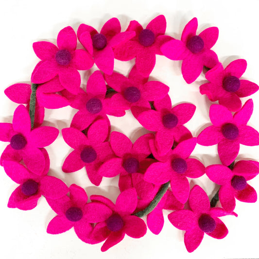 HANDMADE FELT COSMOS PINK FLOWER GARLAND 170cm