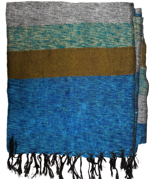WOOL BLEND “MAGIC STRIPE” SHAWL 80x195CM