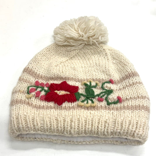 100% WOOL HAND KNITTED BEANY FLEECE LINED ASSORTED