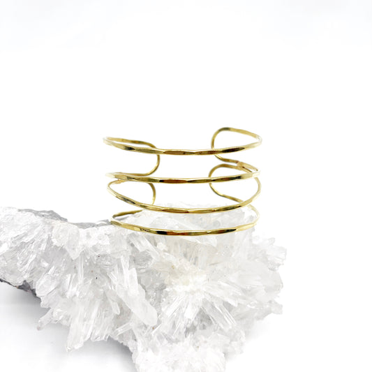 PURE BRASS CUFF, handmade in India, adjustable
