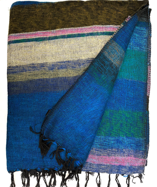 WOOL BLEND “MAGIC STRIPE” SHAWL 80x195CM
