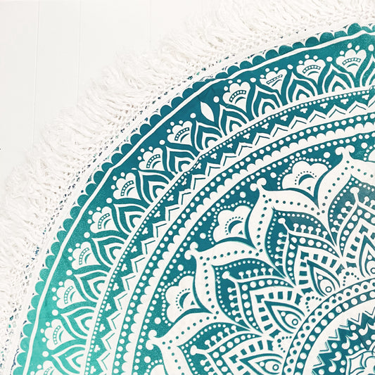 100% COTTON PRINTED ROUND THROW 210CM