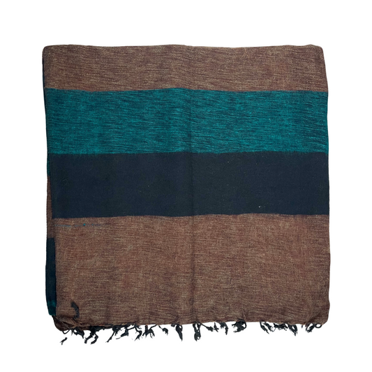 WOOL 'Sahara Dreams' BLEND HANDLOOM BLANKET 110X260CM