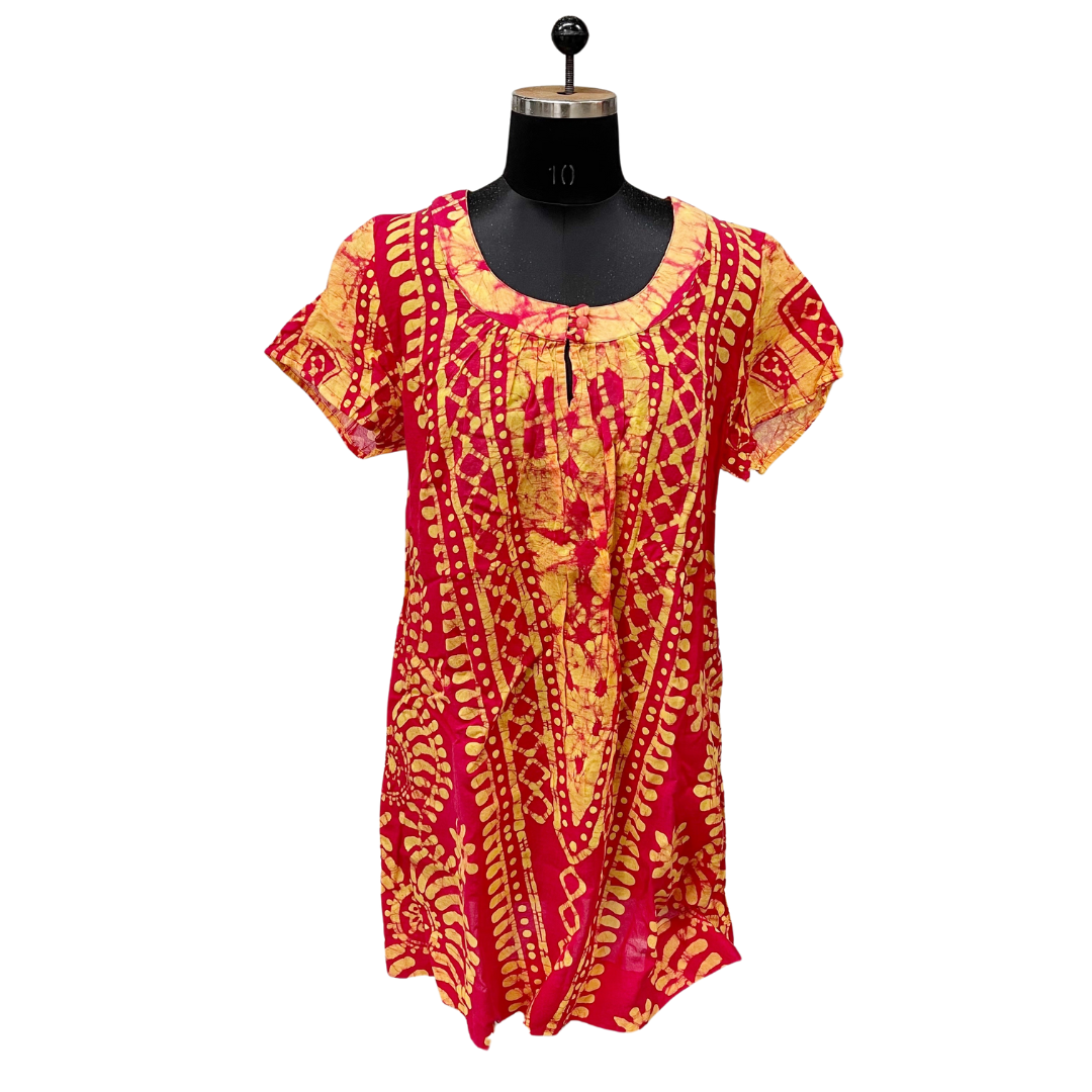 Red Batik Tunic Dress