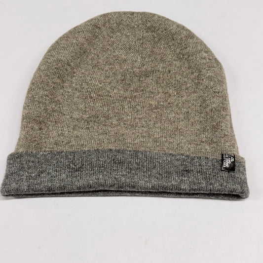 WOOL N CASHMERE BLEND DOUBLE SIDED BEANY MUSHROOM COLOR