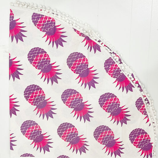 100% COTTON PRINTED ROUND THROW 210CM