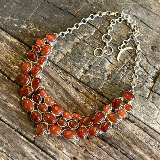 STERLING SILVER CARNELIAN NECKLACE