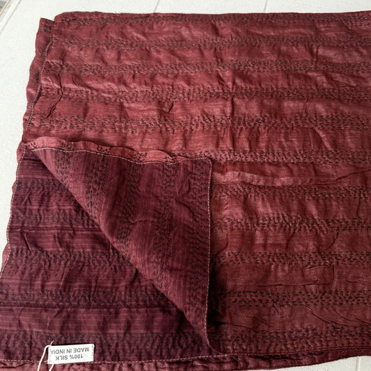 100% SILK KANTHA SCARF 40X180cm