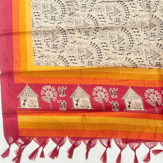 SILK FRINGED SARONG/ SCARF 100x180CM