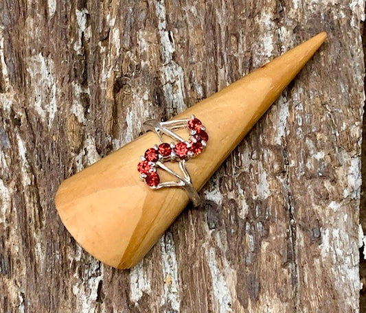 STERLING SILVER GARNET RING