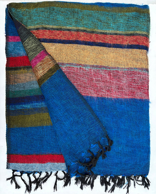 WOOL BLEND “MAGIC STRIPE” SHAWL 80x195CM
