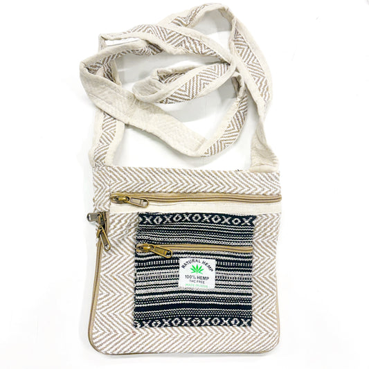 COTTON TRAVEL SHOULDER BAG BEIGE