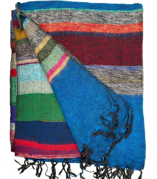 WOOL BLEND “MAGIC STRIPE” SHAWL 80x195CM