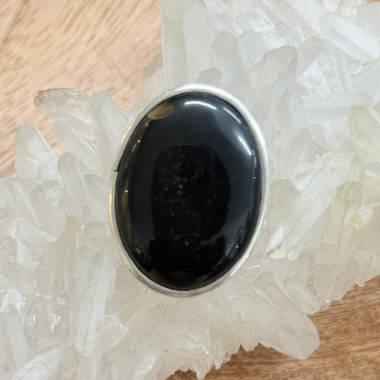 STERLING SILVER BLACK LACE AGATE PENDANT