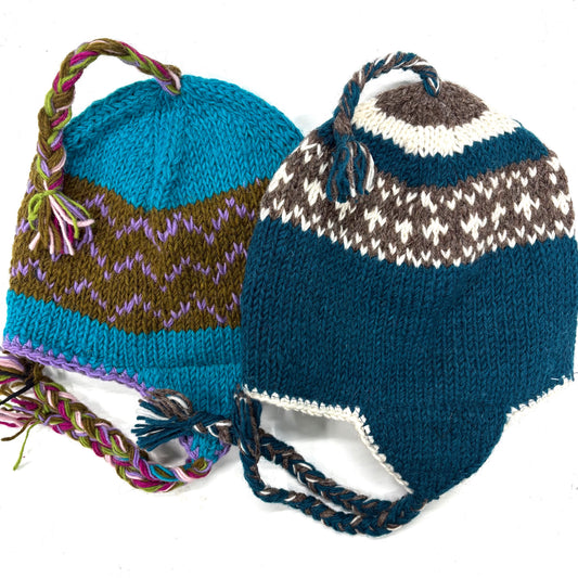 100% WOOL HAND KNITTED BEANY EAR COVER