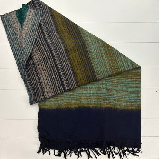 WOOL BLEND HANDLOOM BLANKET 110X260CM