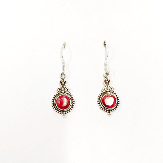 Ruby 925 Sterling Silver Earring