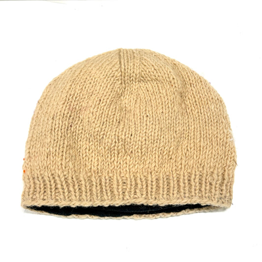 100% WOOL HAND KNITTED BEANY FLEECE LINED
