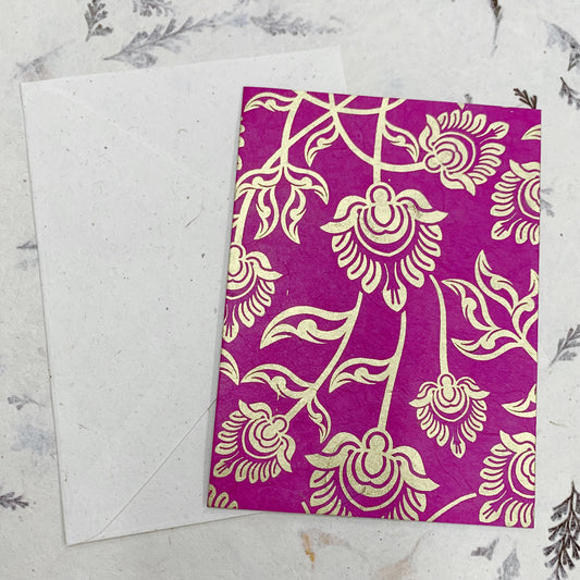 GOLD FLOWERS CARD WITH ENVELOPE