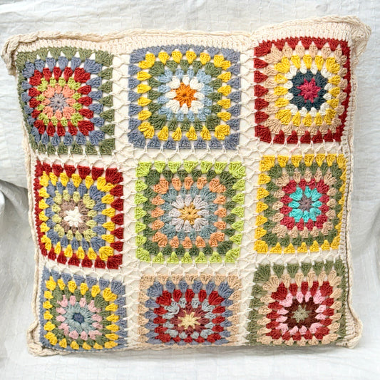 HANDCROCHET COTTON CUSHION COVER ONLY 45CM