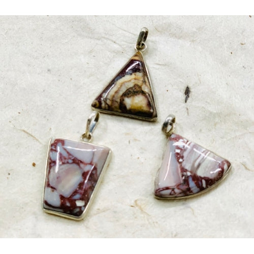 STERLING SILVER PORCELAIN JASPER PENDANT
