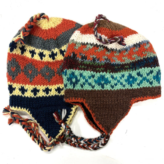 100% WOOL HAND KNITTED BEANY EAR COVER