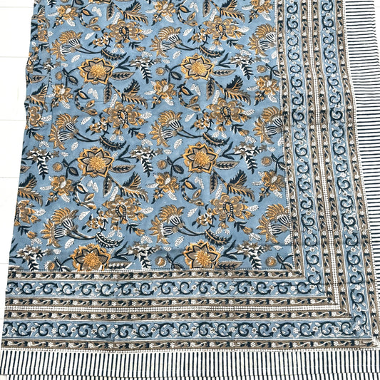 100% COTTON HAND BLOCK PRINTED THROW 150x220CM