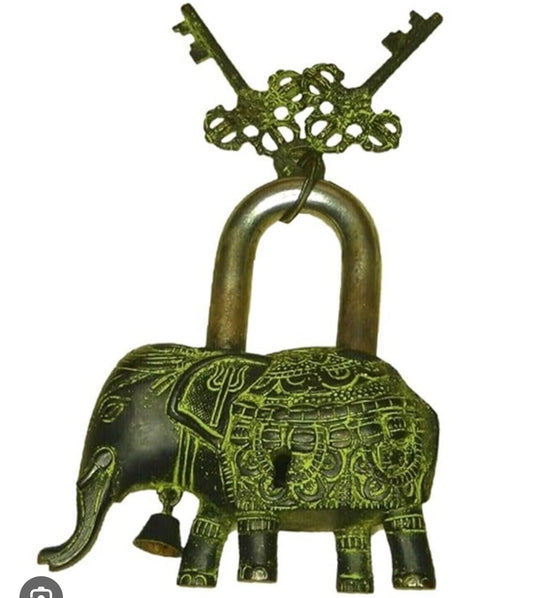 BRASS ELEPHANT LOCK 12.5x13cm
