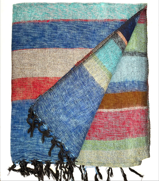 WOOL BLEND “MAGIC STRIPE” SHAWL 80x195CM