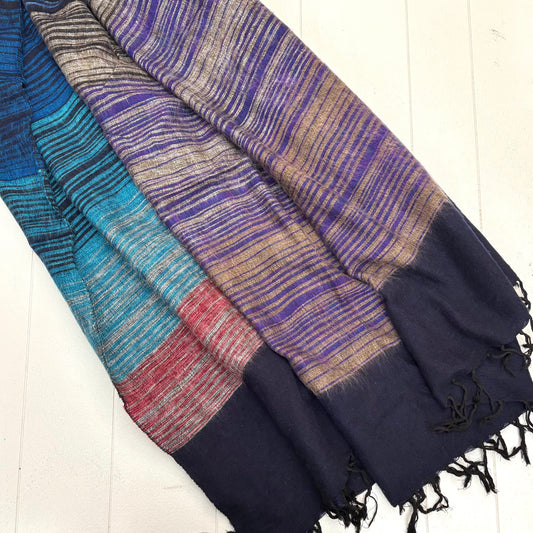 WOOL BLEND HANDLOOM BLANKET 110X260CM