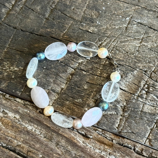 ROSEQUARTZ PEARL BRACELET