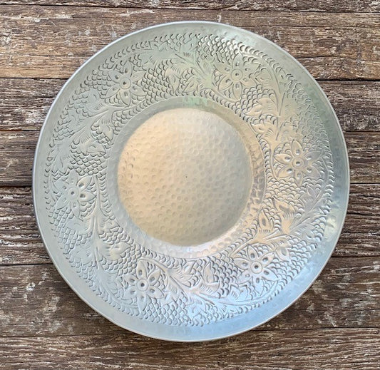 SILVER HAND CARVED BOWL 45CM