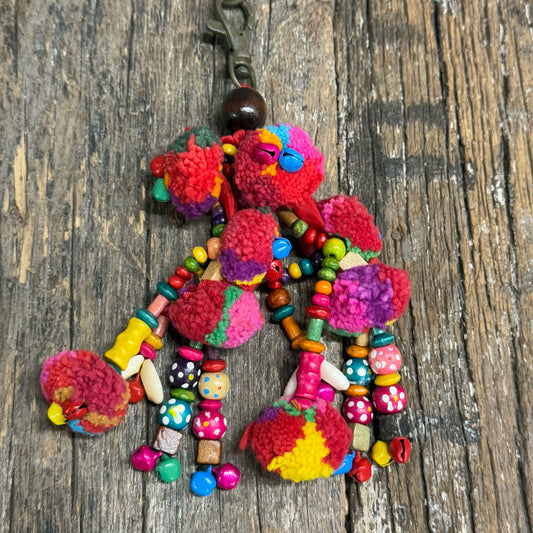 HANDMADE POMPOM KEY HOLDER