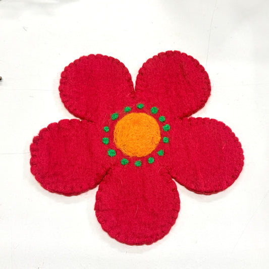 FELT FLOWER COASTER/KIDS PLAY MAT 21CM