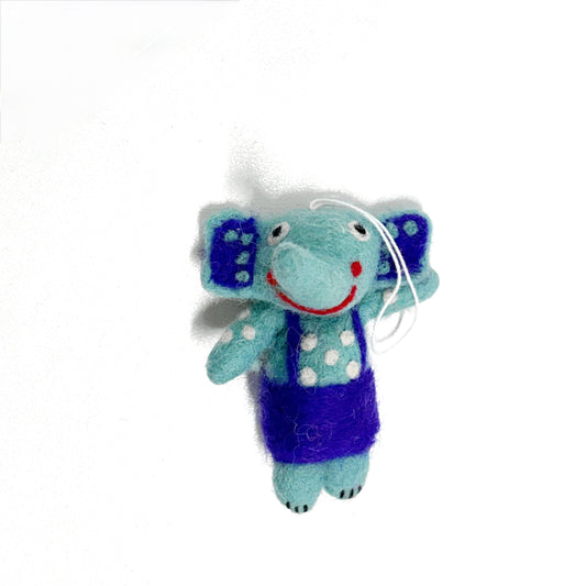 AQUA FELT ELEPHANT HANGING 9x7CM