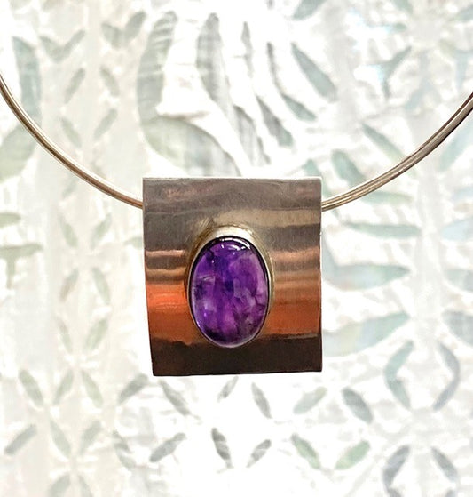 STERLING SILVER AMETHYST PENDANT