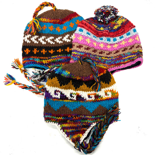 100% WOOL HAND KNITTED BEANY EAR COVER