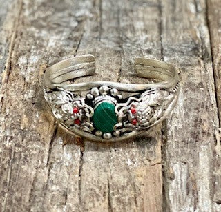 SILVERPLATED TIBETAN DRAGON CUFF